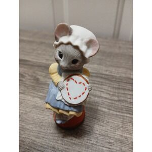 Minikins Mouse 1983 Hallmark Little Gallery Ceramic Mouse on Spool of Thread